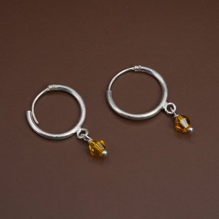 Silver Round Bali Hoops