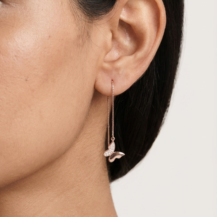 Rose Gold Sui Dhaga Earrings