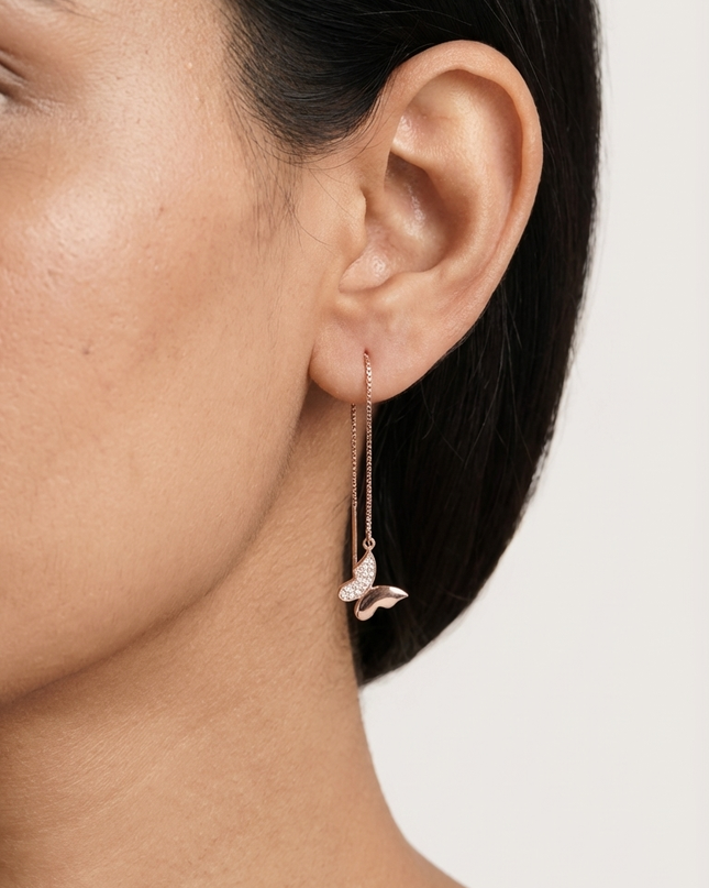 Rose Gold Sui Dhaga Earrings
