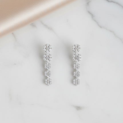 Crystal Silver  925 SOUTH SCREW EARRINGS
