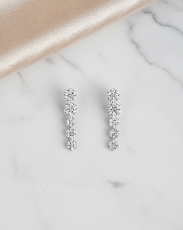 Crystal Silver  925 SOUTH SCREW EARRINGS
