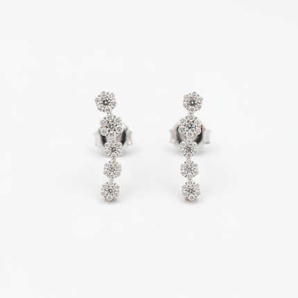 Crystal Silver  925 SOUTH SCREW EARRINGS