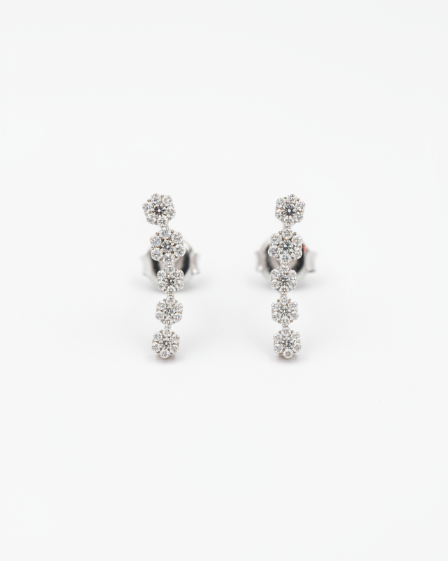 Crystal Silver  925 SOUTH SCREW EARRINGS