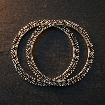 Silver Oxidized Bangles – Traditional Charm with a Vintage Appeal