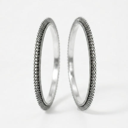 Silver Oxidized Bangles – Traditional Charm with a Vintage Appeal