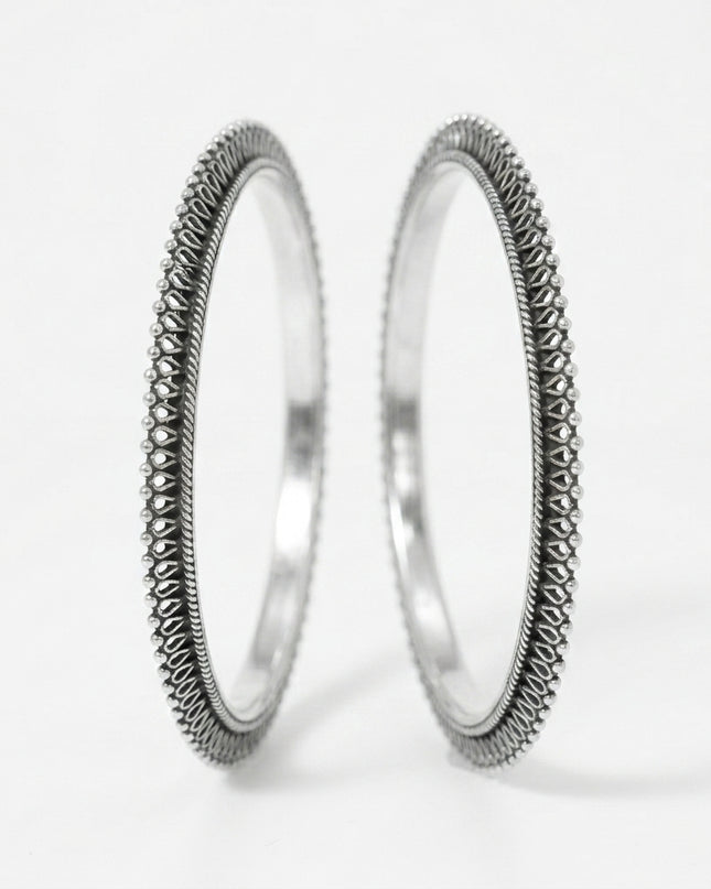 Silver Oxidized Bangles – Traditional Charm with a Vintage Appeal