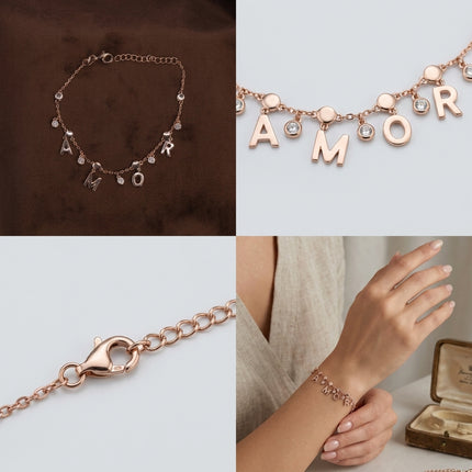 Amor Charms Silver Bracelet –