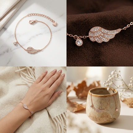 Refined Silver, Radiant Rose Gold Silver Bracelet