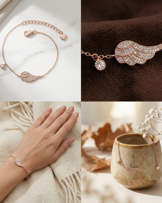 Refined Silver, Radiant Rose Gold Silver Bracelet