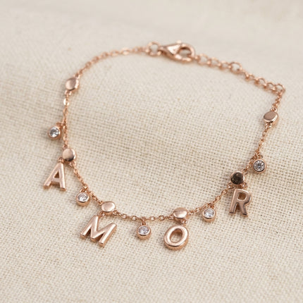 Amor Charms Silver Bracelet –