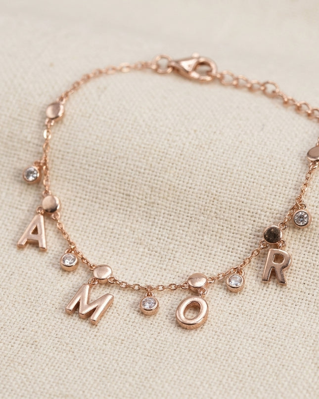 Amor Charms Silver Bracelet –