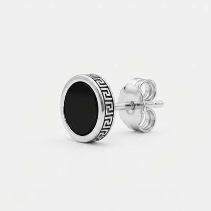 MEN EARRING BLACK STUD