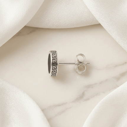 MEN EARRING BLACK STUD