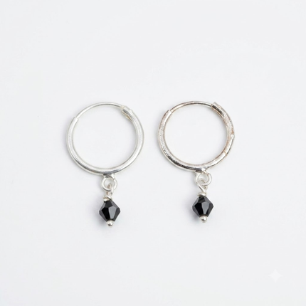 Minimal Silver Bali BLACK 925 Earrings