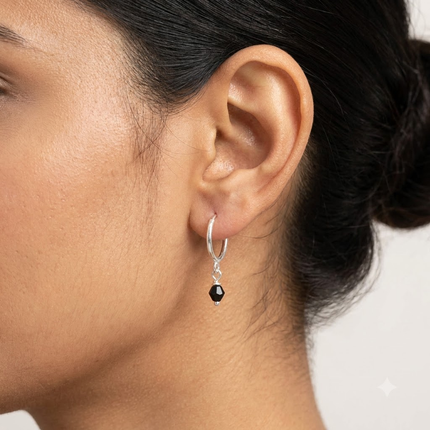 Minimal Silver Bali BLACK 925 Earrings