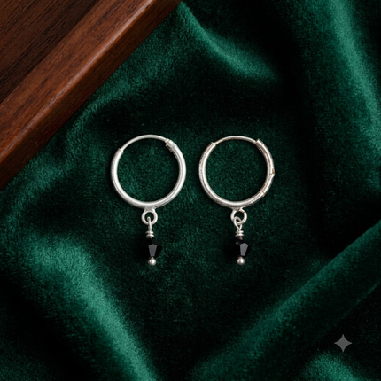 Minimal Silver Bali BLACK 925 Earrings