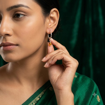 Silver Round Bali Hoops