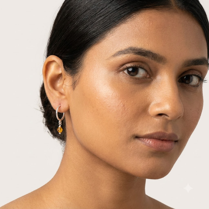 Silver Round Bali Hoops