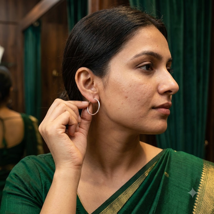 Delicate Silver Bali Earrings