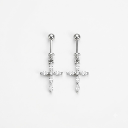 Sleek Twisted Silver Hoops