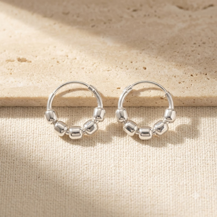 Chic Sterling Silver Bali Earrings
