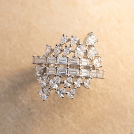 Diamond Dew Silver Ring