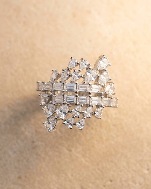 Diamond Dew Silver Ring