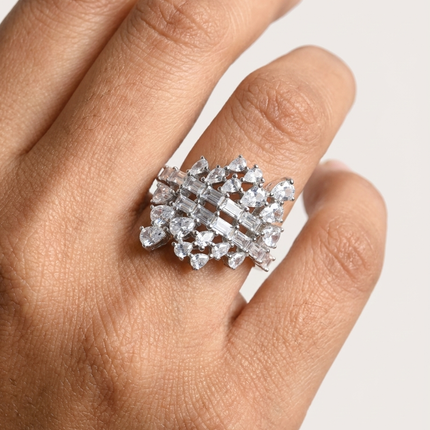 Diamond Dew Silver Ring