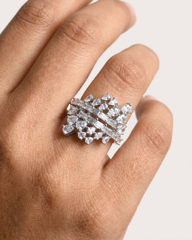 Diamond Dew Silver Ring
