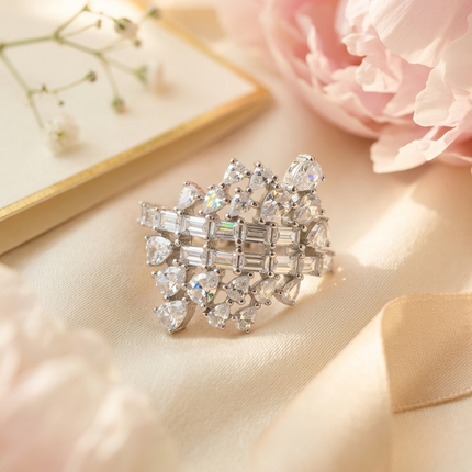 Diamond Dew Silver Ring