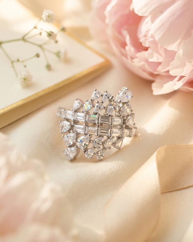 Diamond Dew Silver Ring