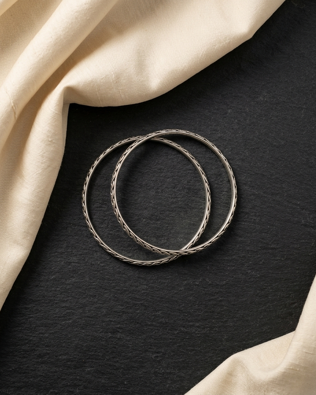 Silver Oxidized Bangles – Traditional Charm with a Vintage Appeal