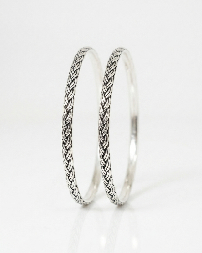 Silver Oxidized Bangles – Traditional Charm with a Vintage Appeal