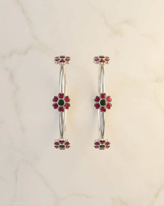 Noor Silver Bangles