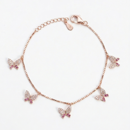 Silver 925  Silver Bracelet Butterfly Charms