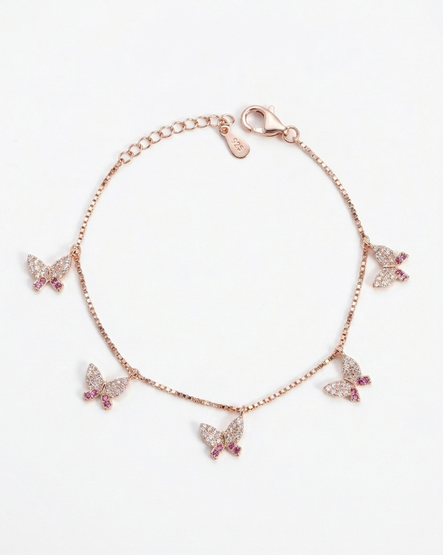 Silver 925  Silver Bracelet Butterfly Charms