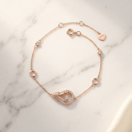 Rose Gold Plated Silver Bracelet Design Elegance
