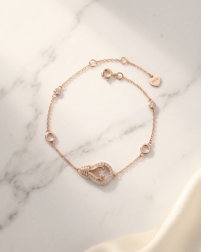 Rose Gold Plated Silver Bracelet Design Elegance