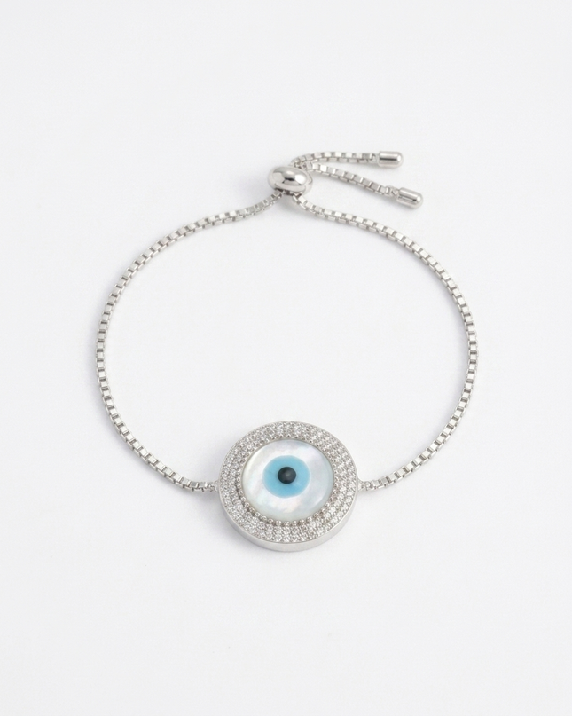 "Gaze of Protection: Ward off negativity with this stylish evil eye bracelety
