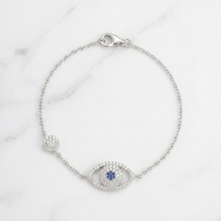 Silver Evil Eye 925 Bracelet