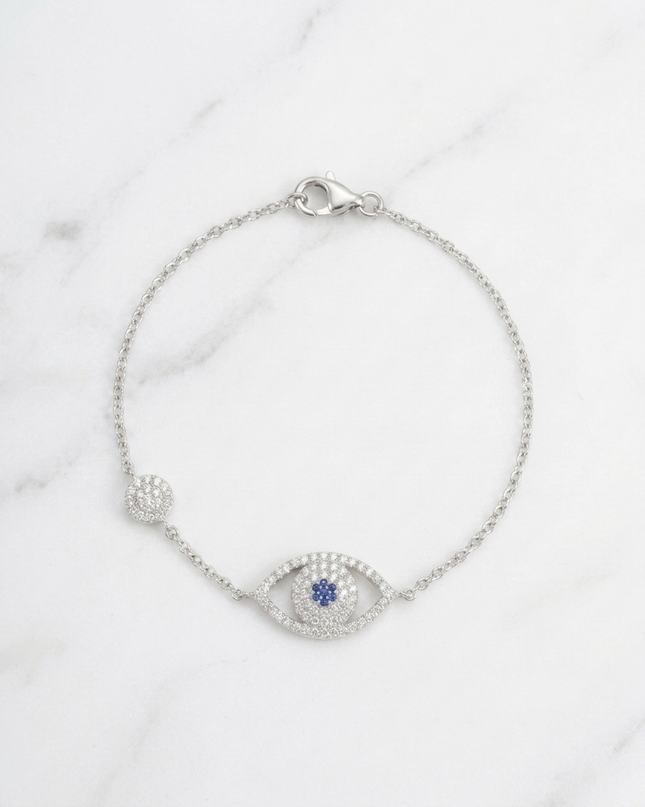 Silver Evil Eye 925 Bracelet