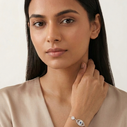 Silver Evil Eye 925 Bracelet