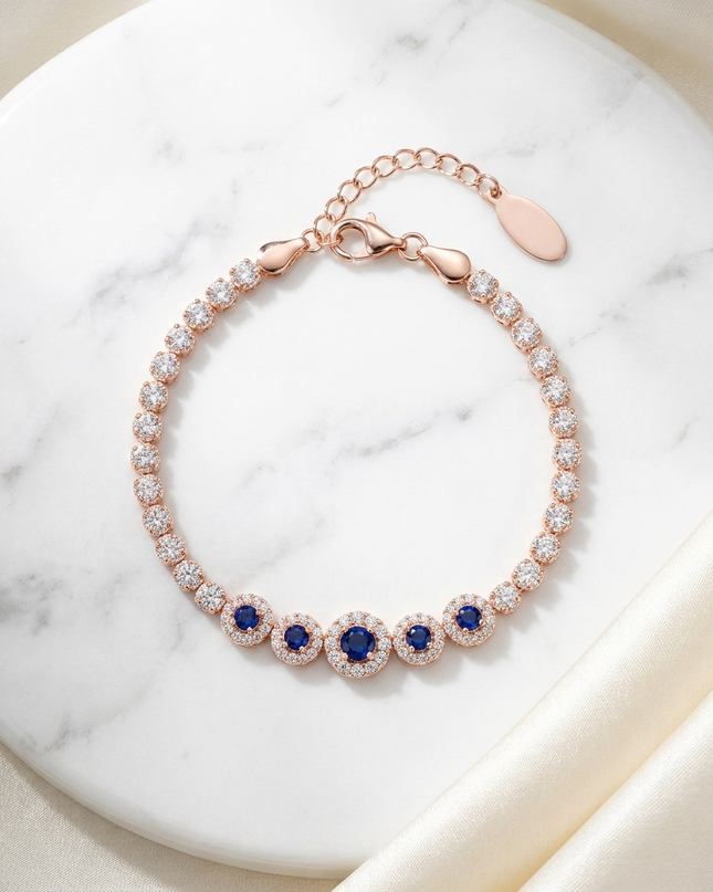 Twinkle Bloom 925 Sterling Silver Floral Bracelet for Women