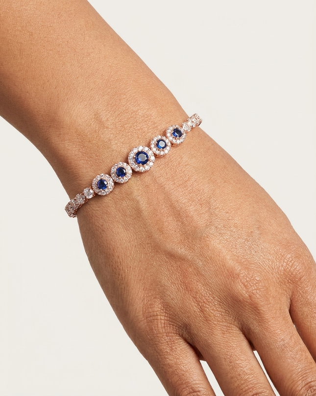 Twinkle Bloom 925 Sterling Silver Floral Bracelet for Women