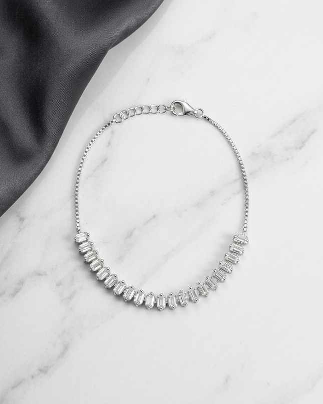 Crystal Glow 925 Sterling Silver Bracelet for Women