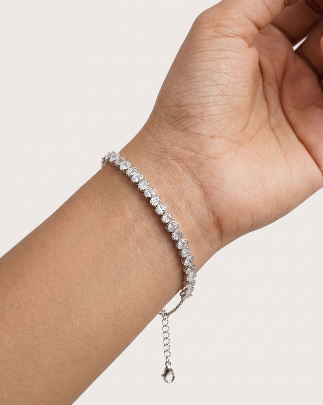 Crystal Glow 925 Sterling Silver Bracelet for Women