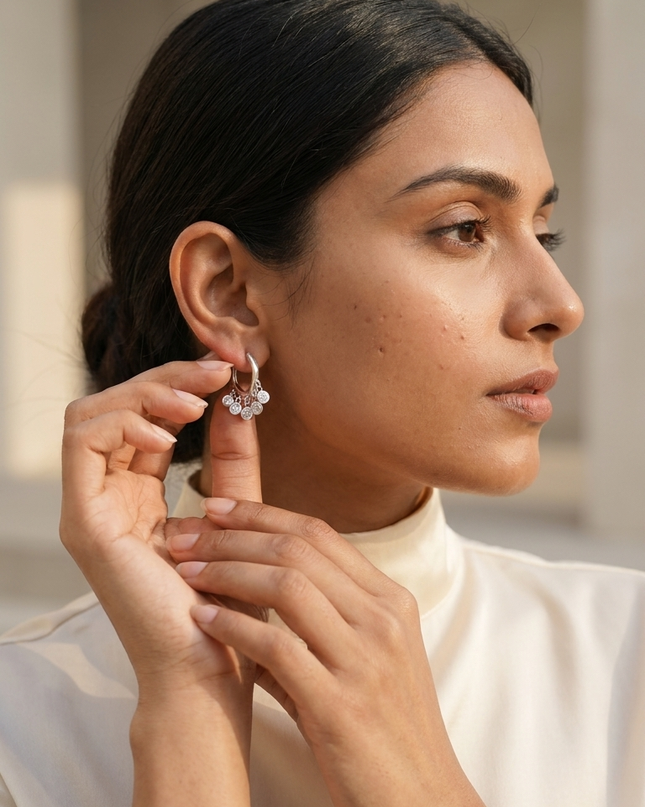 Elevate your style with our delicate second piercing hanging earrings"